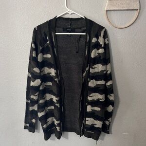 Forever 21 Camouflage Open-Front Cardigan